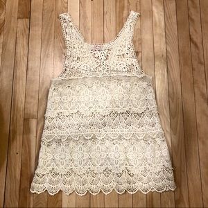 Free People macramé sleeveless top